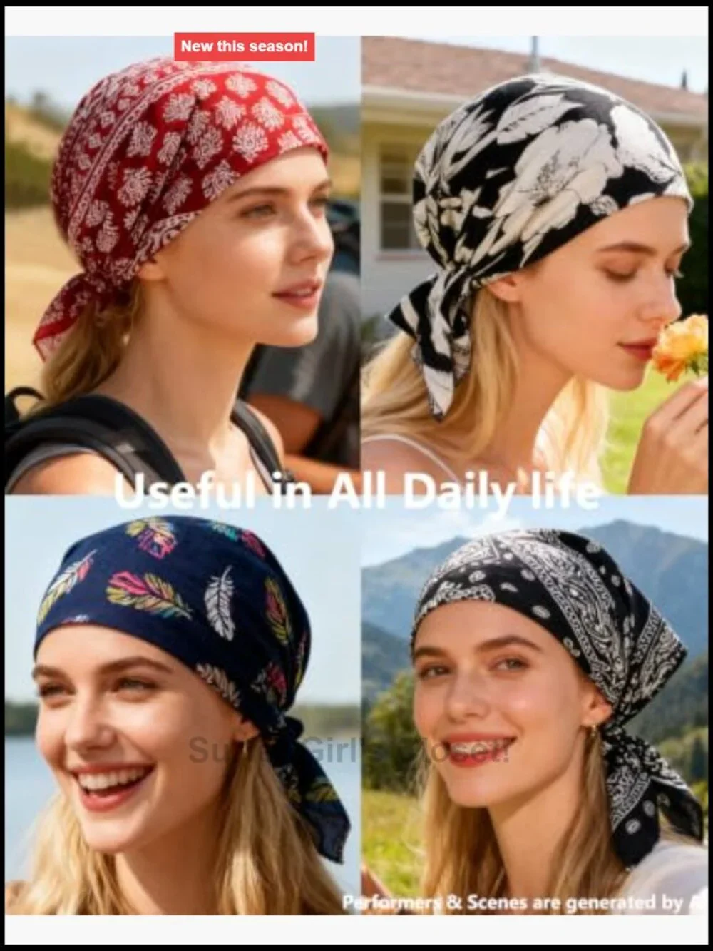 Pre-Tied Head Scarf Turban Slip On Soft Beanie Headwrap for Chemo